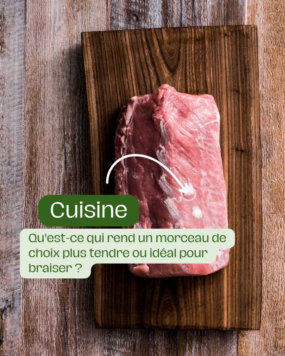 Qu'est-ce qui rend un morceau de choix plus tendre ou idéal pour braiser