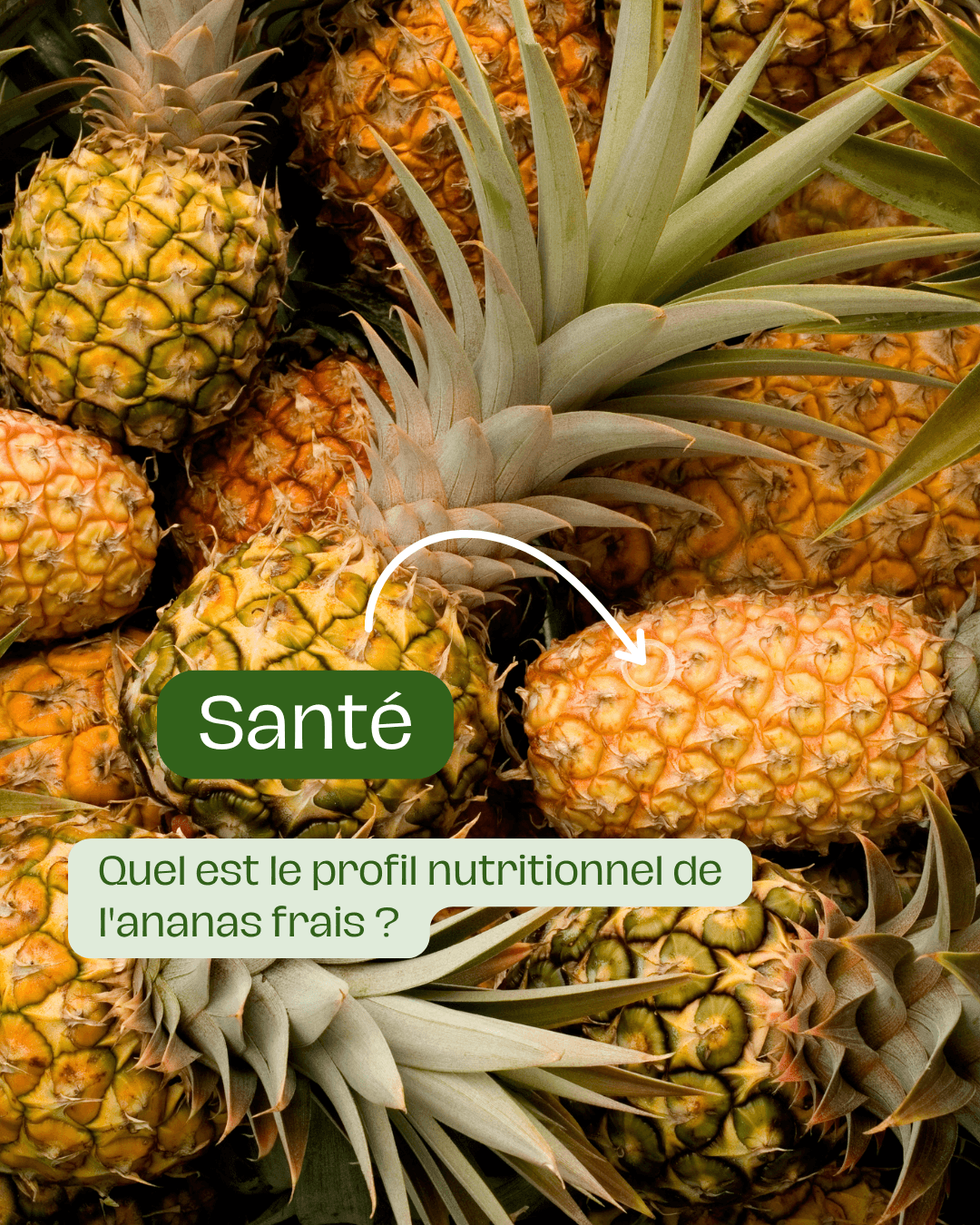 Quel est le profil nutritionnel de l'ananas frais