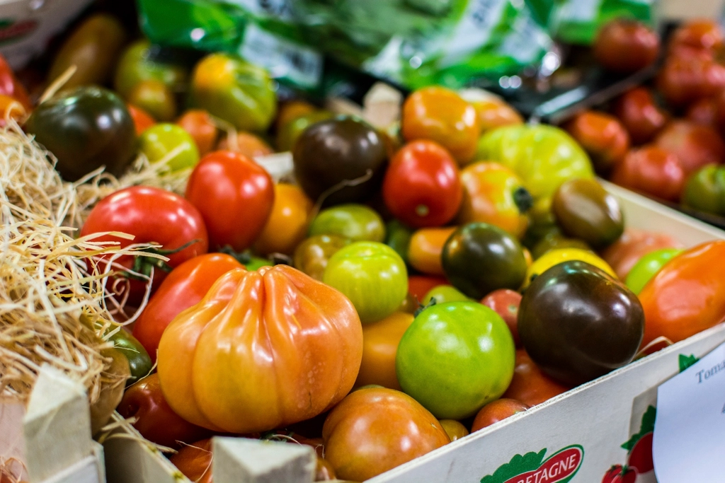 Tomates de couleurs variées